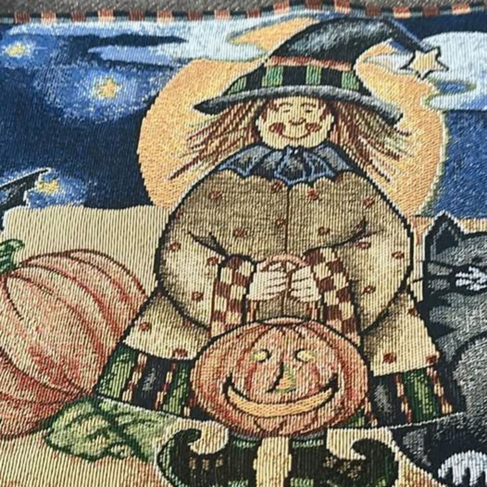 Two Halloween, which Jack o Latern black tap bats placemats